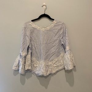 Zara Lace Blue Long Sleeve Top